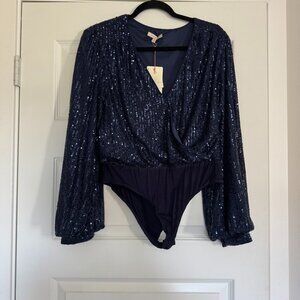 Sequin Navy Blue bodysuit
